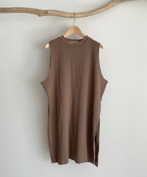 CANAL JEAN(キャナルジーン)の「RED CHOP WORKS(レッドチョップワークス) ランダムテレコノースリチュニック(タンクトップ・レディース・ブラック/モカ/キナリ・38)」の16枚目の写真