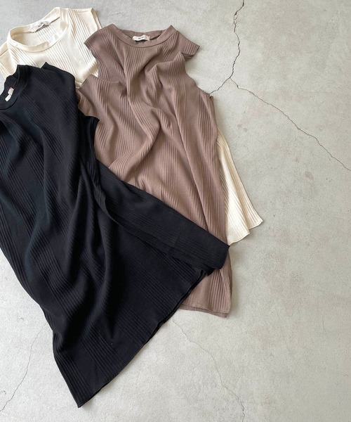 CANAL JEAN(キャナルジーン)の「RED CHOP WORKS(レッドチョップワークス) ランダムテレコノースリチュニック(タンクトップ・レディース・ブラック/モカ/キナリ・38)」の17枚目の写真