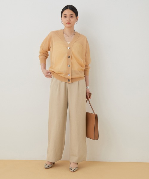 ADAM ET ROPE'（アダムエロペ）の「【アウトレット店舗・WEB限定】セルロースリネンバックイージースリットパンツ（その他パンツ・レディース・オレンジ/ベージュ系その他/ブルー系その他・FREE）」の14枚目の写真