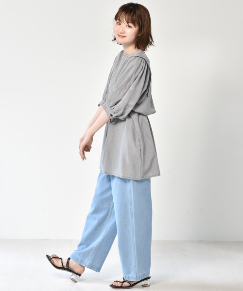 RETRO GIRL（レトロガール）の「コクーンルーズパンツ（デニムパンツ・レディース・グリーン/ライトブルー/ダークブルー/ベージュ・FREE）」の9枚目の写真