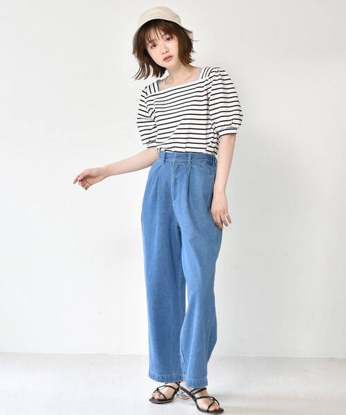 RETRO GIRL（レトロガール）の「コクーンルーズパンツ（デニムパンツ・レディース・グリーン/ライトブルー/ダークブルー/ベージュ・FREE）」の12枚目の写真