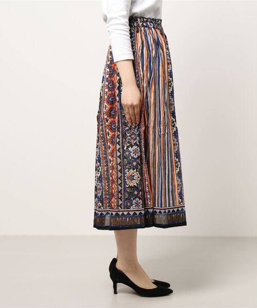 NICOLE white(ニコルホワイト)の「コットンボイルエスニック柄スカート(スカート・レディース・パープル/イエロー/ブルー・FREE)」の13枚目の写真