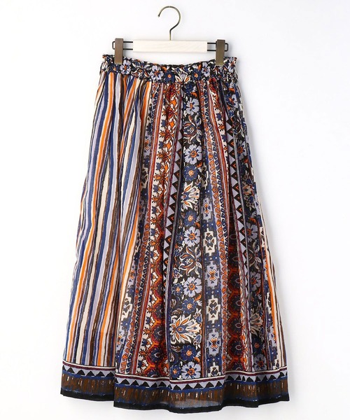 NICOLE white(ニコルホワイト)の「コットンボイルエスニック柄スカート(スカート・レディース・パープル/イエロー/ブルー・FREE)」の12枚目の写真