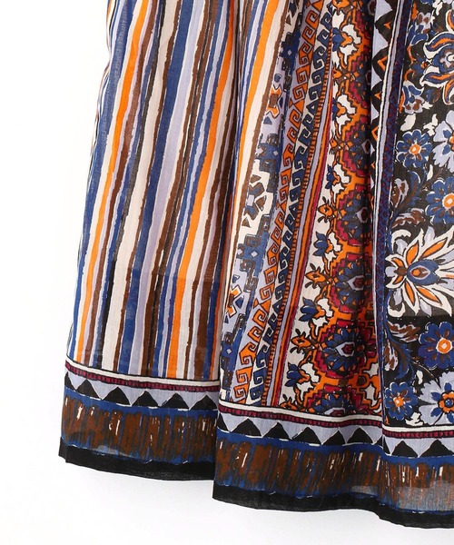 NICOLE white(ニコルホワイト)の「コットンボイルエスニック柄スカート(スカート・レディース・パープル/イエロー/ブルー・FREE)」の9枚目の写真