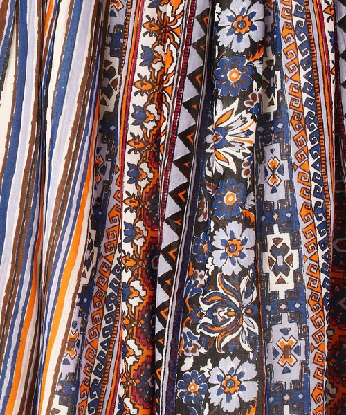 NICOLE white(ニコルホワイト)の「コットンボイルエスニック柄スカート(スカート・レディース・パープル/イエロー/ブルー・FREE)」の5枚目の写真