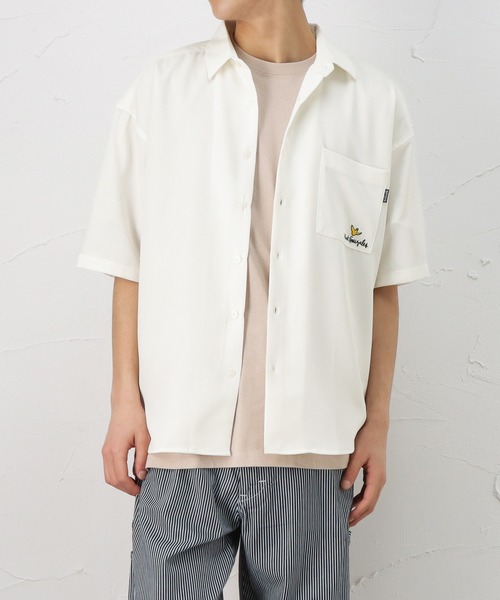 Mark Gonzales（マーク・ゴンザレス）の「半袖ワークシャツ（シャツ/ブラウス・メンズ・ホワイト/ブラック/ベージュ・L/XL/M）」の2枚目の写真