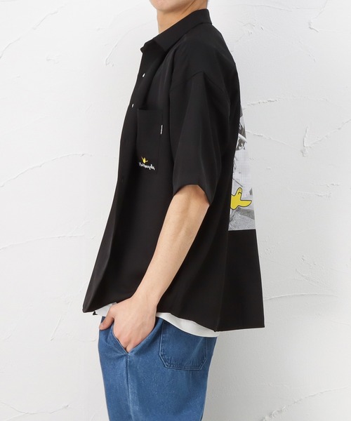 Mark Gonzales（マーク・ゴンザレス）の「半袖ワークシャツ（シャツ/ブラウス・メンズ・ホワイト/ブラック/ベージュ・L/XL/M）」の4枚目の写真