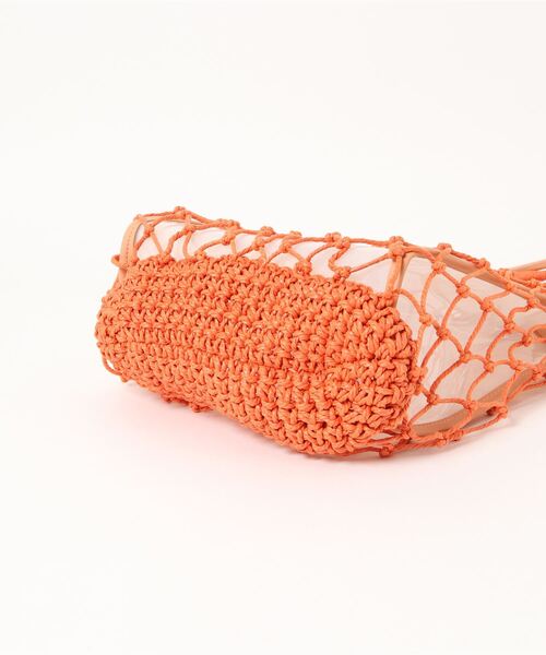 mystic(ミスティック)の「クリアBAG SETマクラメトート(ショルダーバッグ・レディース・オレンジ/アイボリー・ONE SIZE)」の6枚目の写真