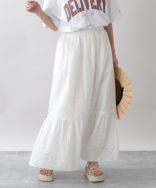 RAGEBLUE(レイジブルー)の「コットンレーススカート/954967(スカート・レディース・ホワイト/ブラック・FREE)」の2枚目の写真