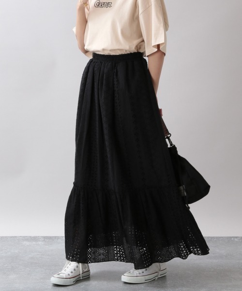 RAGEBLUE(レイジブルー)の「コットンレーススカート/954967(スカート・レディース・ホワイト/ブラック・FREE)」の1枚目の写真