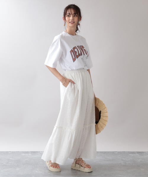 RAGEBLUE(レイジブルー)の「コットンレーススカート/954967(スカート・レディース・ホワイト/ブラック・FREE)」の4枚目の写真