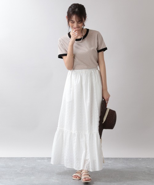 RAGEBLUE(レイジブルー)の「コットンレーススカート/954967(スカート・レディース・ホワイト/ブラック・FREE)」の6枚目の写真