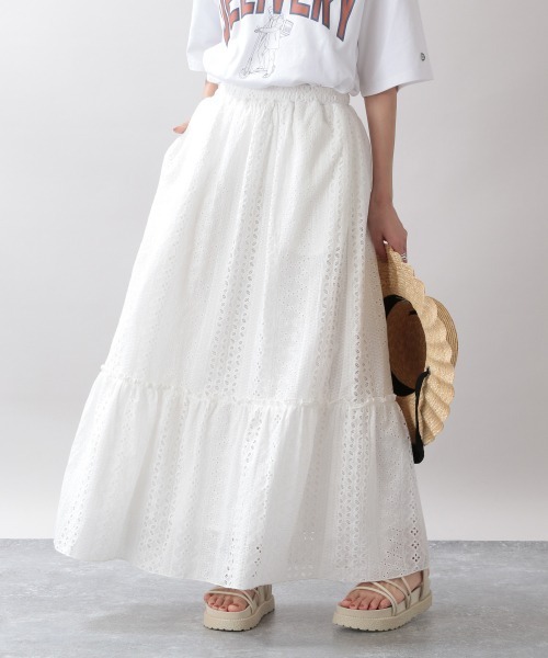 RAGEBLUE(レイジブルー)の「コットンレーススカート/954967(スカート・レディース・ホワイト/ブラック・FREE)」の9枚目の写真