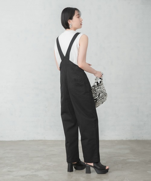PAGEBOY（ページボーイ）の「ボーイズオーバーオール（サロペット/オーバーオール・レディース・ブラック/アイボリー・FREE）」の5枚目の写真