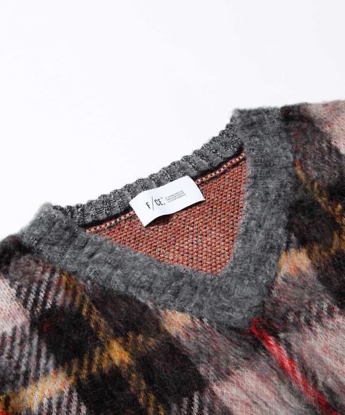 F/CE. (エフシーイー)の「F/CE. MOHAIR CHECK PO / エフシーイー モヘヤ チェック プルオーバー(ニット/セーター・レディース・ブラック/レッド・FREE)」の6枚目の写真