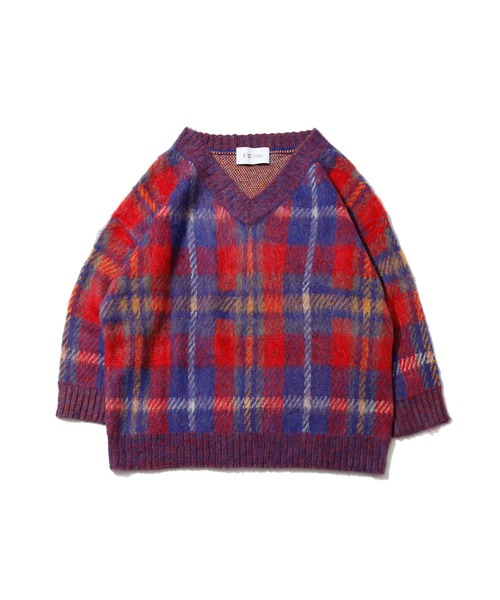 F/CE. (エフシーイー)の「F/CE. MOHAIR CHECK PO / エフシーイー モヘヤ チェック プルオーバー(ニット/セーター・レディース・ブラック/レッド・FREE)」の7枚目の写真