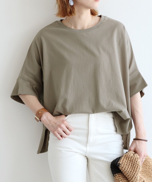 reca（レカ）の「ドルマンワイドカットソー（Tシャツ/カットソー・レディース・オフホワイト/ブラック/グレイッシュベージュ・FREE）」の14枚目の写真