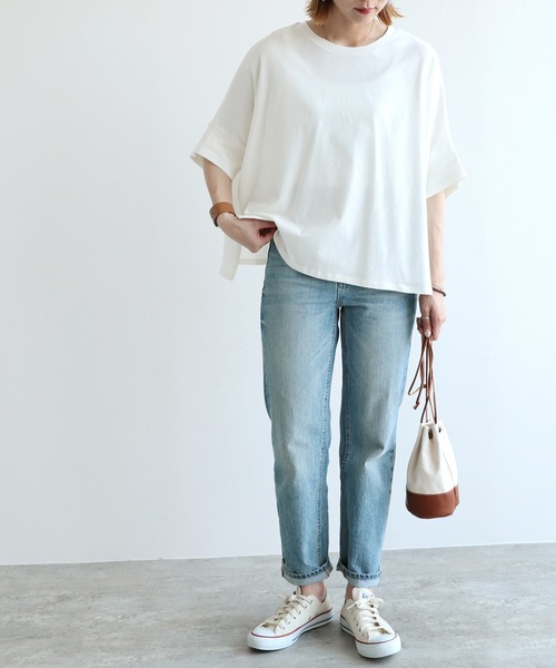 reca（レカ）の「ドルマンワイドカットソー（Tシャツ/カットソー・レディース・オフホワイト/ブラック/グレイッシュベージュ・FREE）」の9枚目の写真