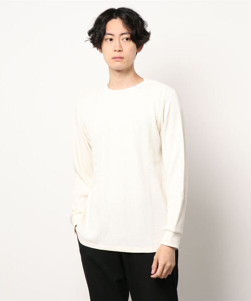 KRIFF MAYER(クリフメイヤー)の「サーマル指貫きロンTEE(Tシャツ/カットソー・メンズ・ブラック/ネイビー/ブラウン/グレー/オフホワイト/カラフル・SMALL/MEDIUM/LARGE/X-LARGE)」の2枚目の写真