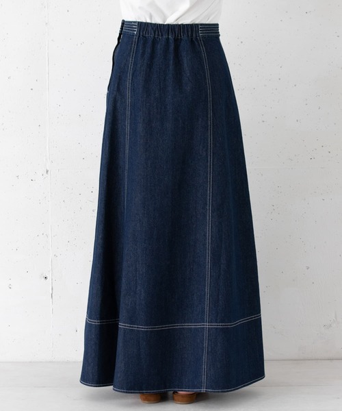 URBAN RESEARCH Sonny Label（アーバンリサーチサニーレーベル）の「デニムフレアスカート（スカート・レディース・インディゴブルー/ブラック・36/38）」の9枚目の写真