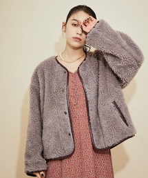 MADEMOISELLE ROPE' | パイピングオーバーサイズボアブルゾン(ブルゾン)