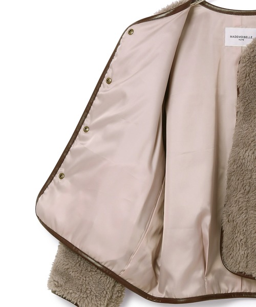 MADEMOISELLE ROPE'（マドモアゼル ロペ）の「パイピングオーバーサイズボアブルゾン（ブルゾン・レディース・グレー/キナリ・38）」の13枚目の写真
