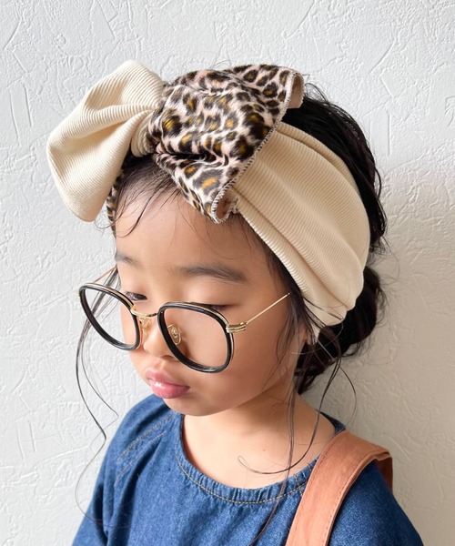 CIAOPANIC TYPY（チャオパニックティピー）の「【KIDS】アニマル切り替えヘアターバン（ヘアバンド・キッズ・グレー/アイボリー/キャメル・ONE SIZE）」の16枚目の写真