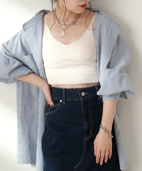 Chico（チコ）の「ショート丈リブパットキャミ（キャミソール・レディース・ブラック/アイボリー/ブラウン・FREE）」の13枚目の写真