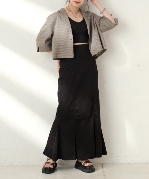 Chico（チコ）の「ショート丈リブパットキャミ（キャミソール・レディース・ブラック/アイボリー/ブラウン・FREE）」の6枚目の写真