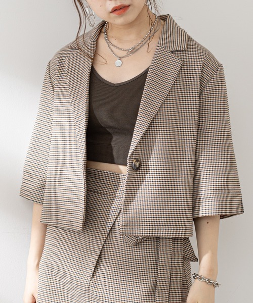 Chico（チコ）の「ショート丈リブパットキャミ（キャミソール・レディース・ブラック/アイボリー/ブラウン・FREE）」の16枚目の写真