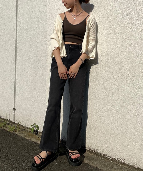 Chico（チコ）の「ショート丈リブパットキャミ（キャミソール・レディース・ブラック/アイボリー/ブラウン・FREE）」の18枚目の写真