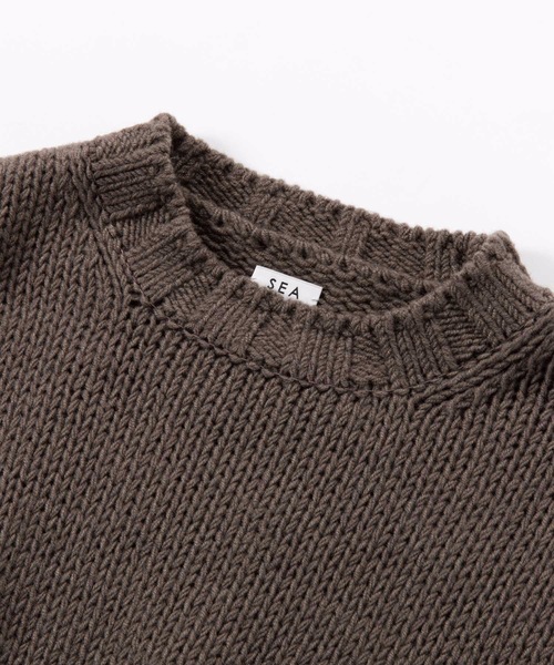SEA(シー)の「ハンドステッチ ウール クルーネックニットドレス(ワンピース・レディース・アイボリー/ブラウン・ONE SIZE)」の16枚目の写真