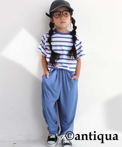 antiqua（アンティカ）の「多機能で便利。ラッシュガードリブパンツ（その他パンツ・キッズ・ブラック/カーキ/ライトグリーン/ブルー系その他/パープル/マスタード・3/4/5/6）」の5枚目の写真