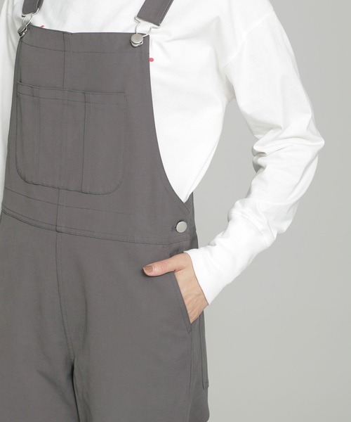 NANO universe（ナノユニバース）の「ストレッチツイルオーバーオール（サロペット/オーバーオール・レディース・オフホワイト/チャコール・38/36）」の9枚目の写真