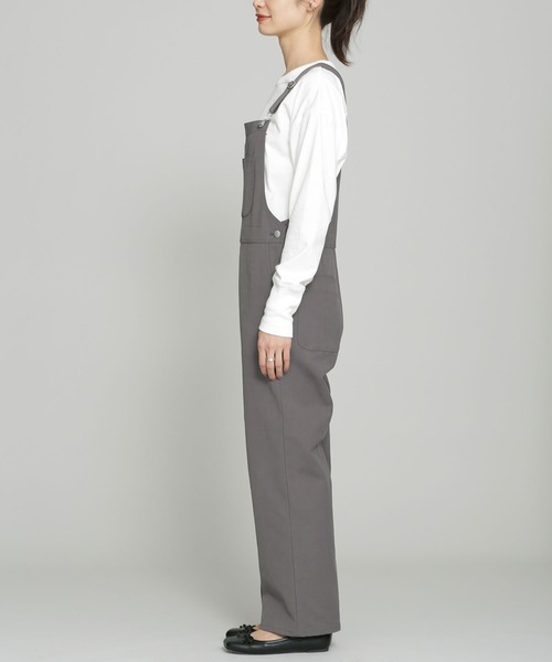NANO universe（ナノユニバース）の「ストレッチツイルオーバーオール（サロペット/オーバーオール・レディース・オフホワイト/チャコール・38/36）」の12枚目の写真