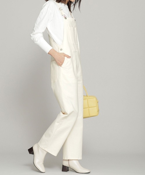 NANO universe（ナノユニバース）の「ストレッチツイルオーバーオール（サロペット/オーバーオール・レディース・オフホワイト/チャコール・38/36）」の20枚目の写真