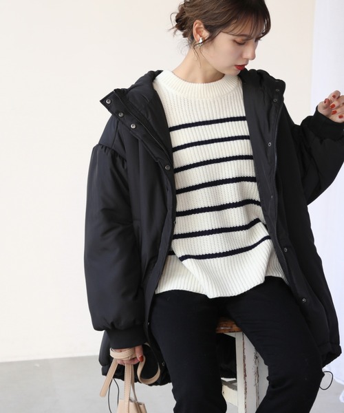 frames RAY CASSIN(フレームスレイカズン)の「【WEB限定】中綿モンスターパーカー(その他アウター・レディース・ブラック/カーキ/グレイッシュベージュ・FREE)」の9枚目の写真