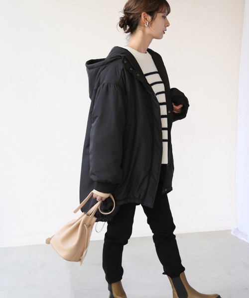 frames RAY CASSIN(フレームスレイカズン)の「【WEB限定】中綿モンスターパーカー(その他アウター・レディース・ブラック/カーキ/グレイッシュベージュ・FREE)」の13枚目の写真