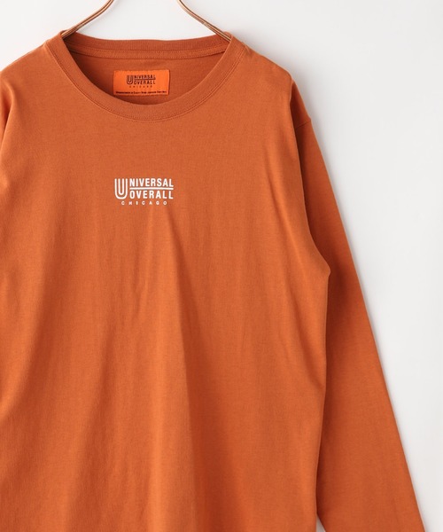 UNIVERSAL OVERALL(ユニバーサルオーバーオール)の「【UNIVERSAL OVERALL】CENTER LOGO LONG SLEEVE(Tシャツ/カットソー・メンズ・グリーン/ブラウン系/レンガ/ブラック/スミクロ/ホワイト/スモークグレー/ネイビー・MEDIUM/SMALL/LARGE/X-LARGE)」の8枚目の写真