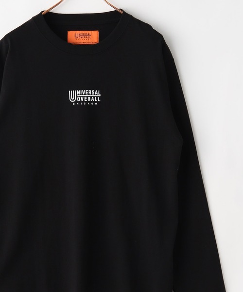 UNIVERSAL OVERALL(ユニバーサルオーバーオール)の「【UNIVERSAL OVERALL】CENTER LOGO LONG SLEEVE(Tシャツ/カットソー・メンズ・グリーン/ブラウン系/レンガ/ブラック/スミクロ/ホワイト/スモークグレー/ネイビー・MEDIUM/SMALL/LARGE/X-LARGE)」の1枚目の写真