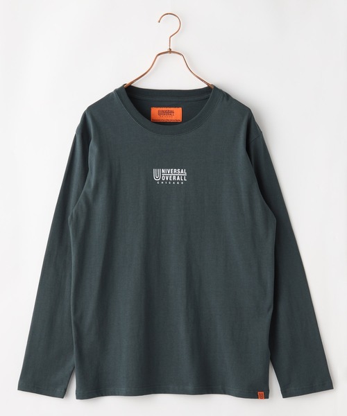 UNIVERSAL OVERALL(ユニバーサルオーバーオール)の「【UNIVERSAL OVERALL】CENTER LOGO LONG SLEEVE(Tシャツ/カットソー・メンズ・グリーン/ブラウン系/レンガ/ブラック/スミクロ/ホワイト/スモークグレー/ネイビー・MEDIUM/SMALL/LARGE/X-LARGE)」の14枚目の写真