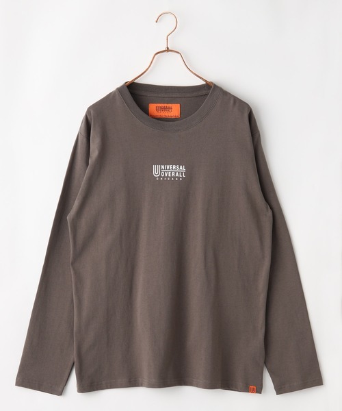 UNIVERSAL OVERALL(ユニバーサルオーバーオール)の「【UNIVERSAL OVERALL】CENTER LOGO LONG SLEEVE(Tシャツ/カットソー・メンズ・グリーン/ブラウン系/レンガ/ブラック/スミクロ/ホワイト/スモークグレー/ネイビー・MEDIUM/SMALL/LARGE/X-LARGE)」の12枚目の写真