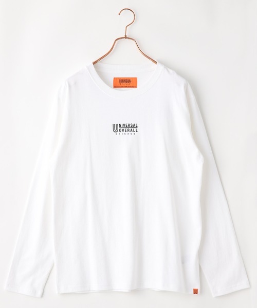 UNIVERSAL OVERALL(ユニバーサルオーバーオール)の「【UNIVERSAL OVERALL】CENTER LOGO LONG SLEEVE(Tシャツ/カットソー・メンズ・グリーン/ブラウン系/レンガ/ブラック/スミクロ/ホワイト/スモークグレー/ネイビー・MEDIUM/SMALL/LARGE/X-LARGE)」の10枚目の写真