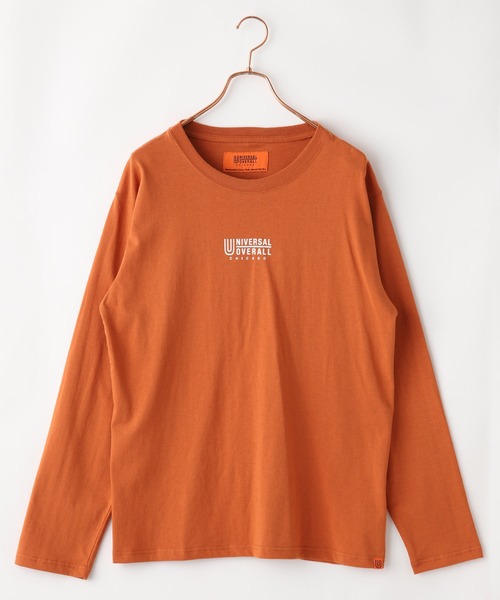 UNIVERSAL OVERALL(ユニバーサルオーバーオール)の「【UNIVERSAL OVERALL】CENTER LOGO LONG SLEEVE(Tシャツ/カットソー・メンズ・グリーン/ブラウン系/レンガ/ブラック/スミクロ/ホワイト/スモークグレー/ネイビー・MEDIUM/SMALL/LARGE/X-LARGE)」の15枚目の写真