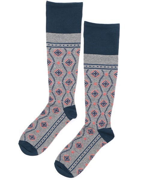 チチカカ（チチカカ）の「ネイティブモチーフ着圧ソックス 23-25cm（ソックス/靴下・レディース・グレー/ネイビー/ブラック・FREE）」の3枚目の写真