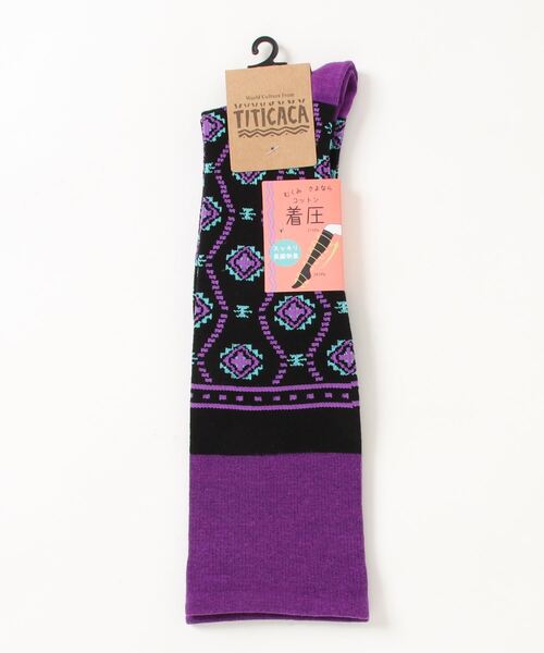 チチカカ（チチカカ）の「ネイティブモチーフ着圧ソックス 23-25cm（ソックス/靴下・レディース・グレー/ネイビー/ブラック・FREE）」の8枚目の写真