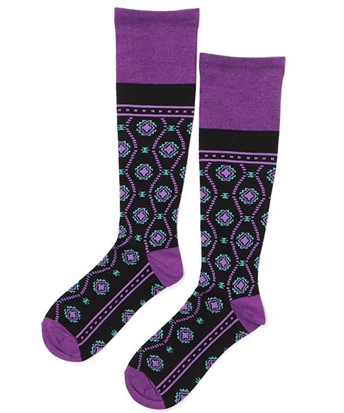 チチカカ（チチカカ）の「ネイティブモチーフ着圧ソックス 23-25cm（ソックス/靴下・レディース・グレー/ネイビー/ブラック・FREE）」の5枚目の写真