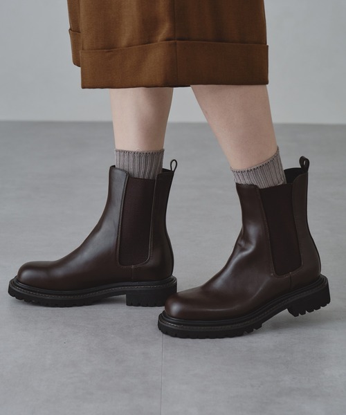 ORiental TRaffic(オリエンタルトラフィック)の「スクエアトゥチェルシーブーツ 11393(ブーツ・レディース・ブラウン/レッド・LL/3L/SS/S/M/L)」の21枚目の写真