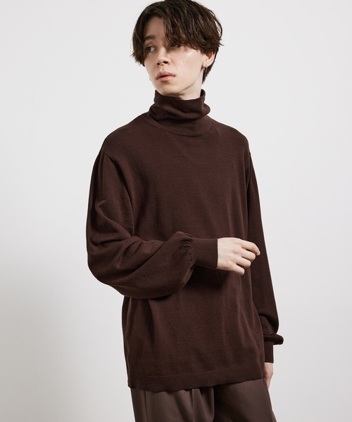 JUNRED（ジュンレッド）の「ハイゲージハイネックプルオーバー（ニット/セーター・メンズ・ブラック/ダークブラウン/ベージュ・S/M/L）」の19枚目の写真