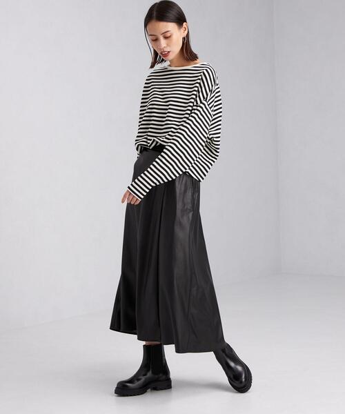 green label relaxing（グリーンレーベルリラクシング）の「トラップ ウエスト ロングスリーブ プルオーバー カットソー Tシャツ ボーダー（Tシャツ/カットソー・レディース・その他1/ダークグレー/ベージュ/オフホワイト/その他2・FREE）」の10枚目の写真